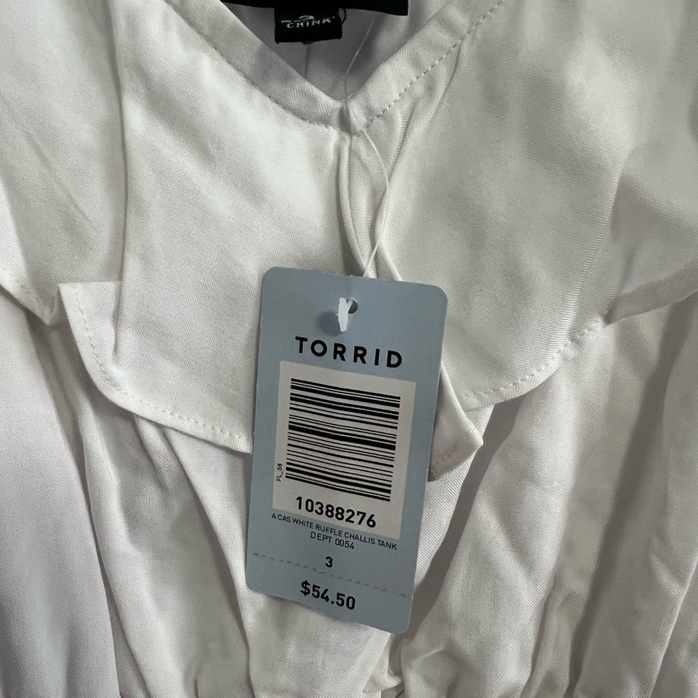 Torrid White Ruffle Challis Dress - Picture 2 of 3
